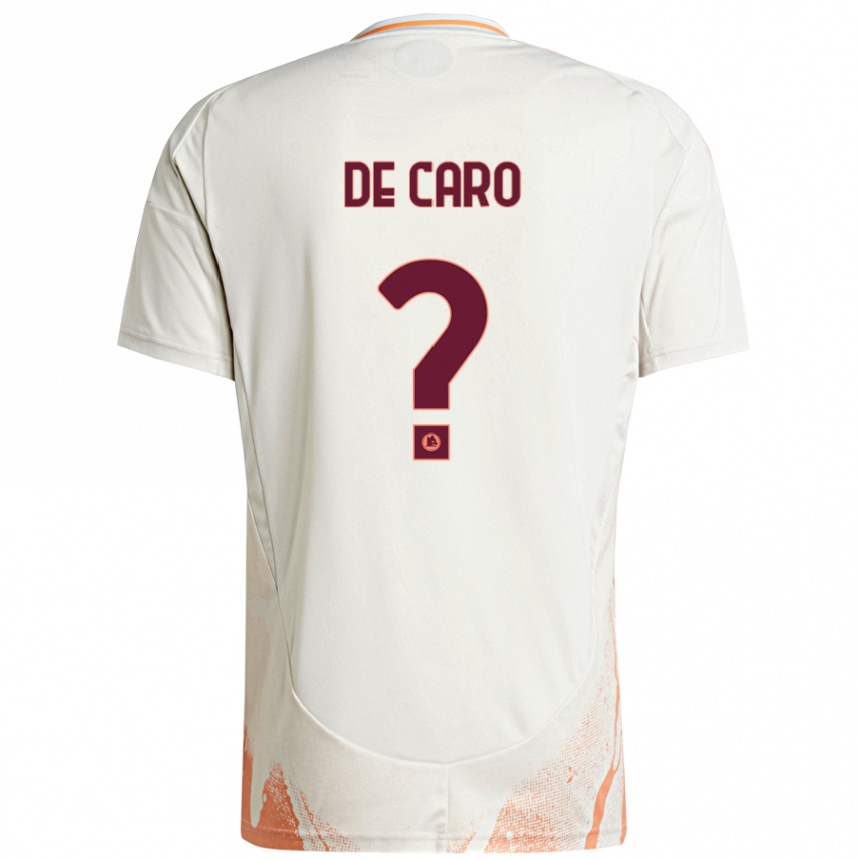 Hombre Fútbol Camiseta Lorenzo De Caro #0 Crema Blanco Naranja 2ª Equipación 2024/25