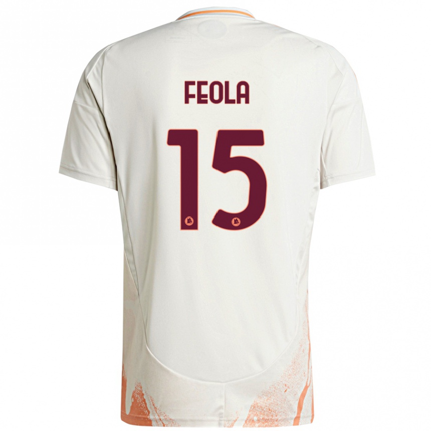 Hombre Fútbol Camiseta William Feola #15 Crema Blanco Naranja 2ª Equipación 2024/25