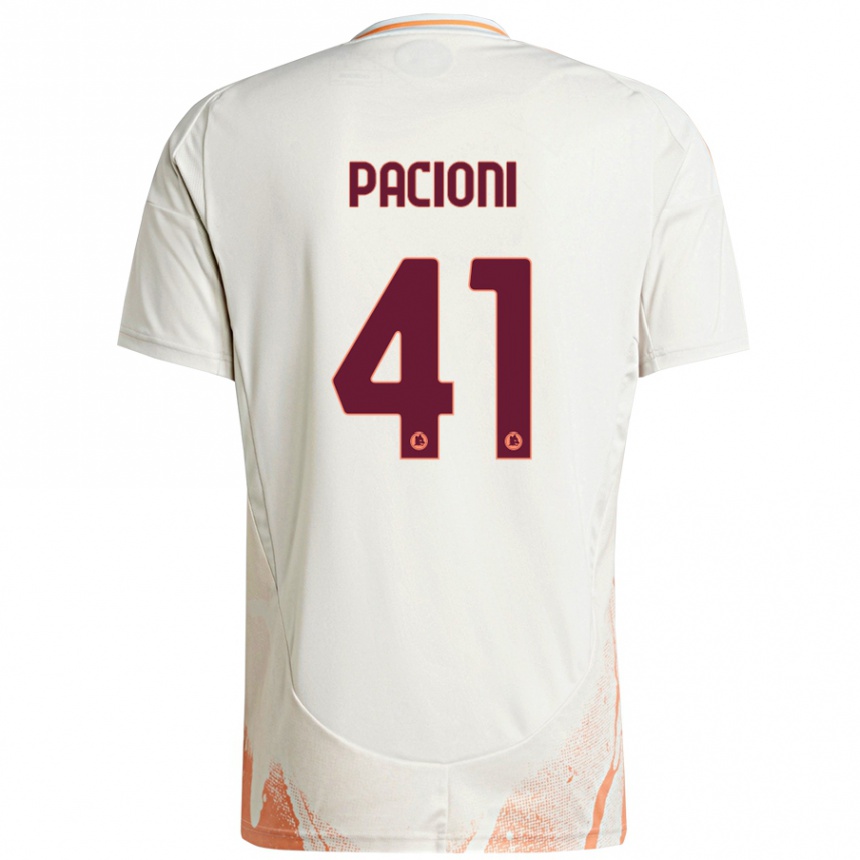 Hombre Fútbol Camiseta Eleonora Pacioni #41 Crema Blanco Naranja 2ª Equipación 2024/25