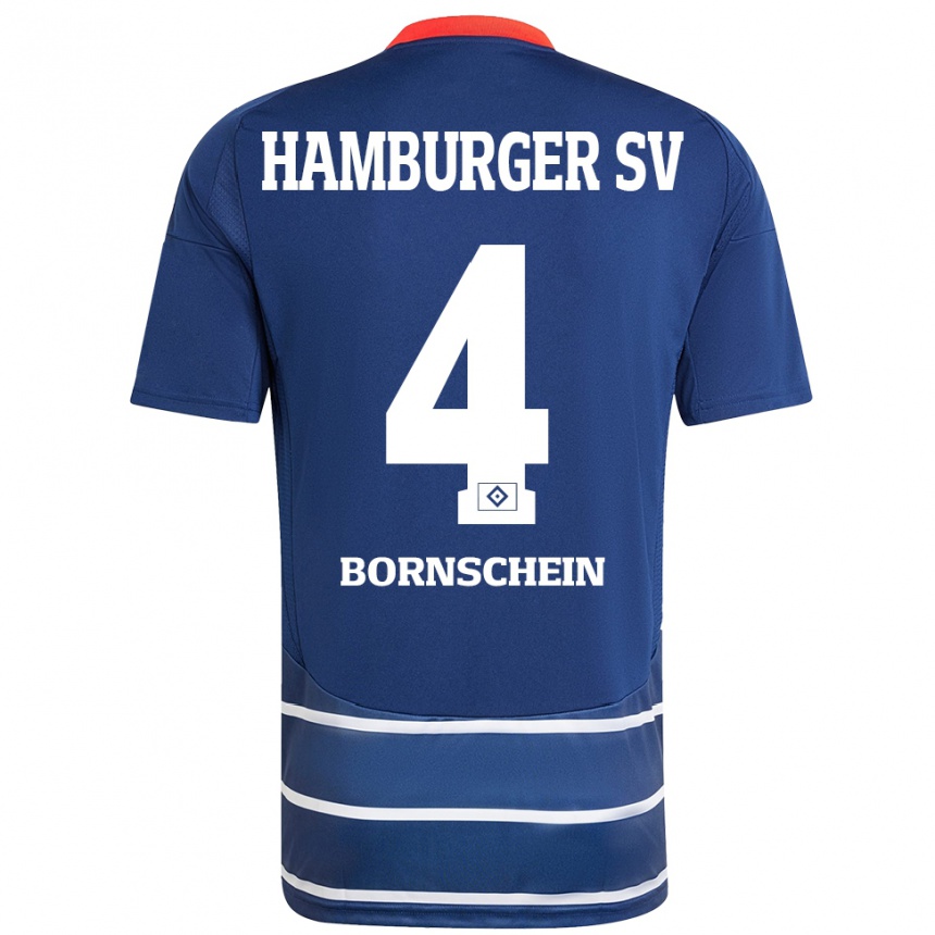 Hombre Fútbol Camiseta Lukas Bornschein #4 Azul Oscuro 2ª Equipación 2024/25