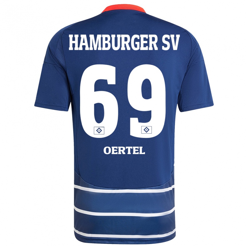 Hombre Fútbol Camiseta Jan Oertel #69 Azul Oscuro 2ª Equipación 2024/25