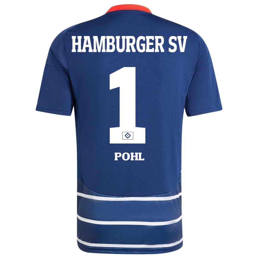 Hombre Fútbol Camiseta Christina Pohl #1 Azul Oscuro 2ª Equipación 2024/25