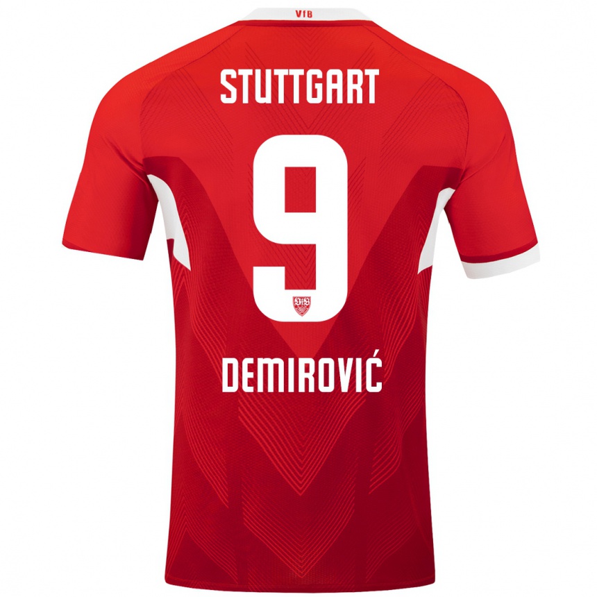 Hombre Fútbol Camiseta Ermedin Demirovic #9 Rojo Blanco 2ª Equipación 2024/25