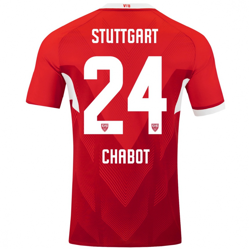 Hombre Fútbol Camiseta Jeff Chabot #24 Rojo Blanco 2ª Equipación 2024/25