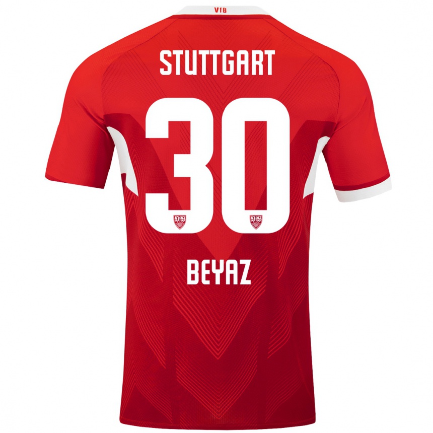 Hombre Fútbol Camiseta Ömer Beyaz #30 Rojo Blanco 2ª Equipación 2024/25