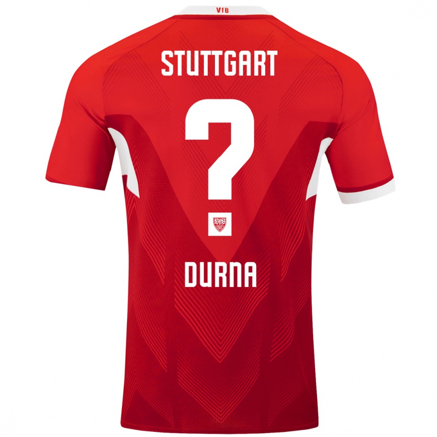 Hombre Fútbol Camiseta Tuncay Durna #0 Rojo Blanco 2ª Equipación 2024/25