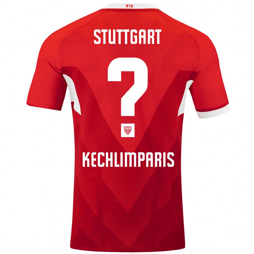 Hombre Fútbol Camiseta Ioannis Kechlimparis #0 Rojo Blanco 2ª Equipación 2024/25