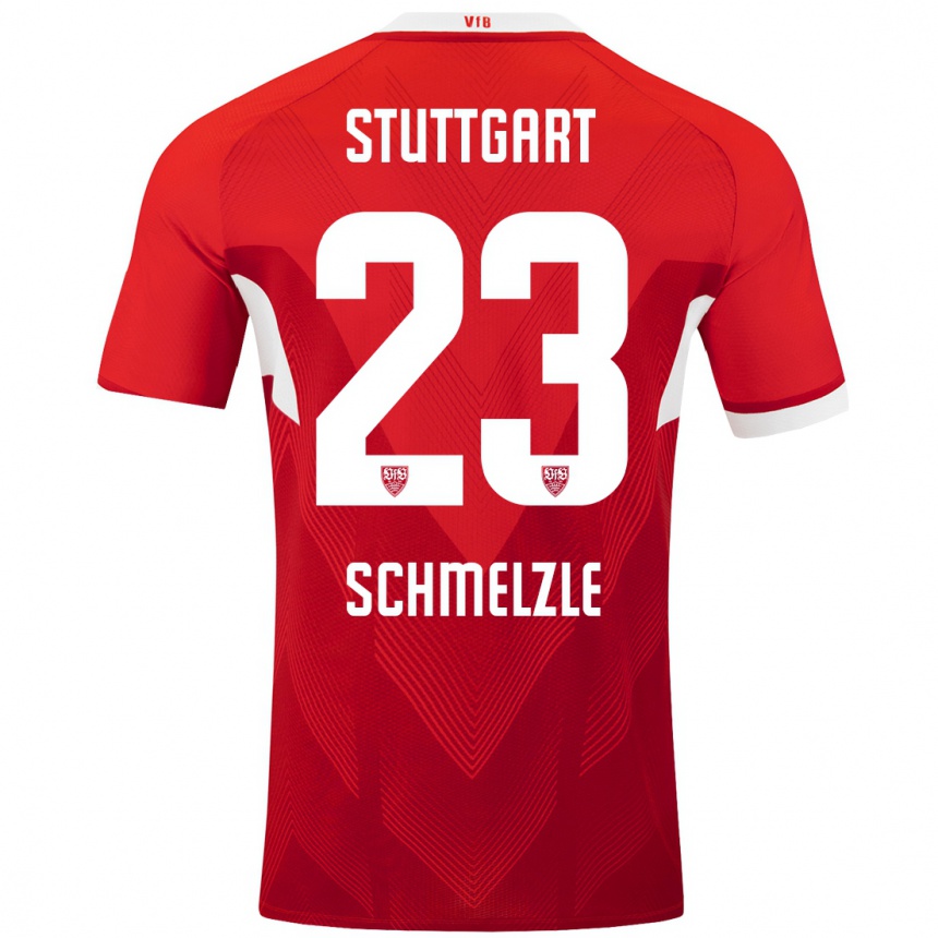 Hombre Fútbol Camiseta Marlen Schmelzle #23 Rojo Blanco 2ª Equipación 2024/25