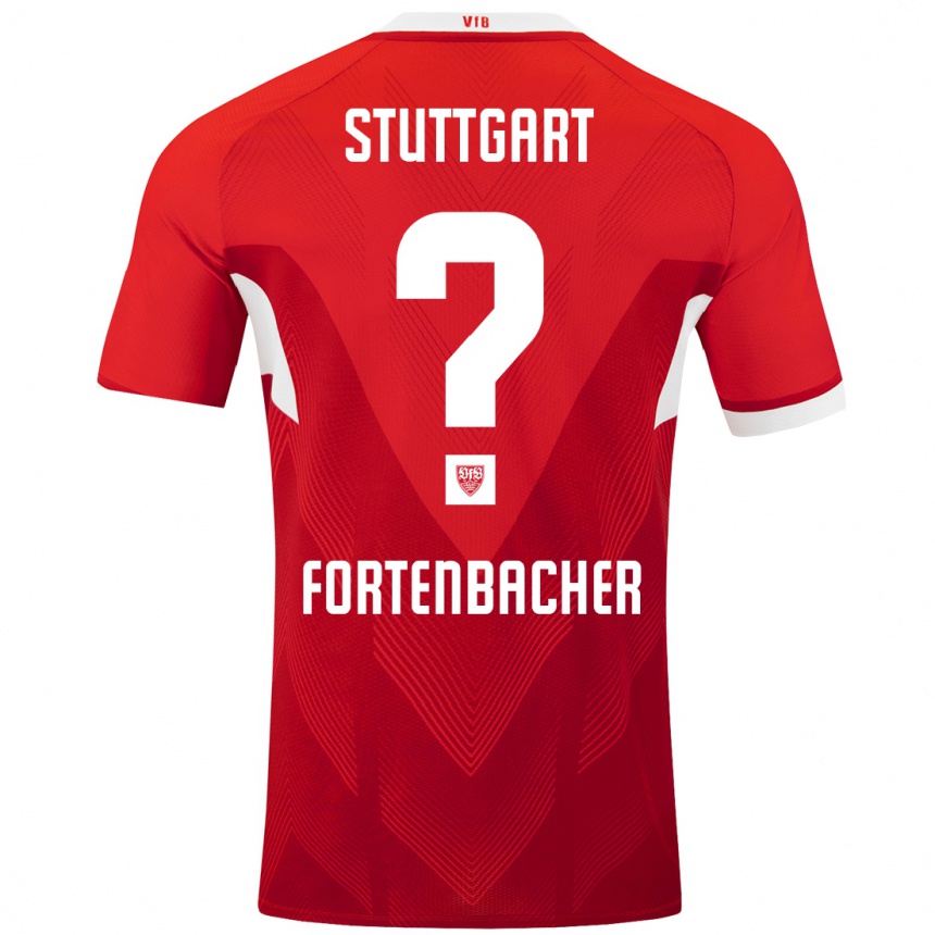 Hombre Fútbol Camiseta Jannik Fortenbacher #0 Rojo Blanco 2ª Equipación 2024/25