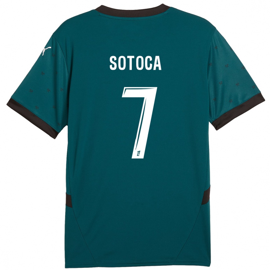 Hombre Fútbol Camiseta Florian Sotoca #7 Verde Oscuro 2ª Equipación 2024/25