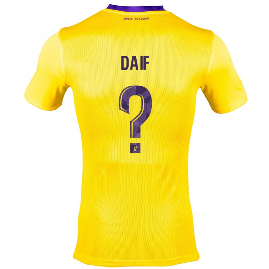 Hombre Fútbol Camiseta Mouhamed Daif #0 Amarillo Morado 2ª Equipación 2024/25