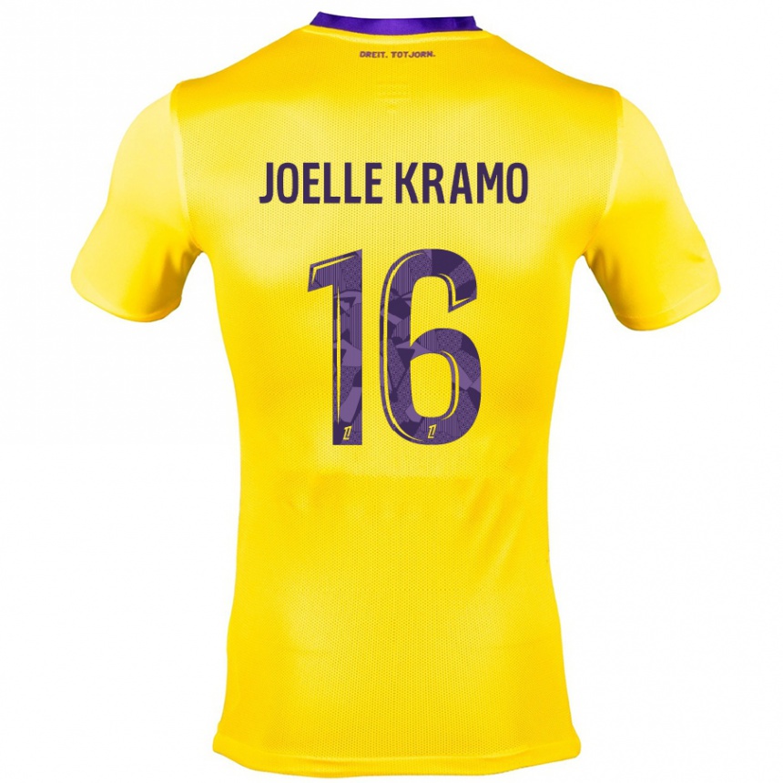 Hombre Fútbol Camiseta Marie Joelle Kramo #16 Amarillo Morado 2ª Equipación 2024/25