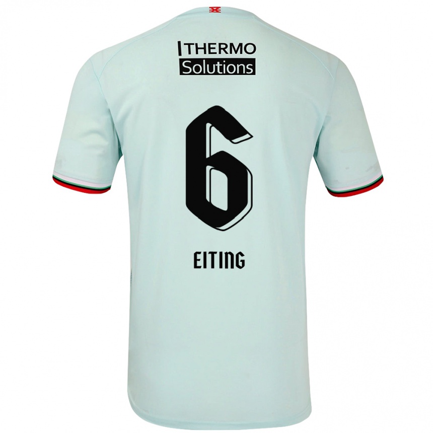 Hombre Fútbol Camiseta Carel Eiting #6 Verde Claro 2ª Equipación 2024/25