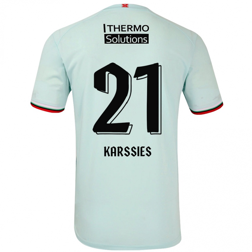 Hombre Fútbol Camiseta Sam Karssies #21 Verde Claro 2ª Equipación 2024/25