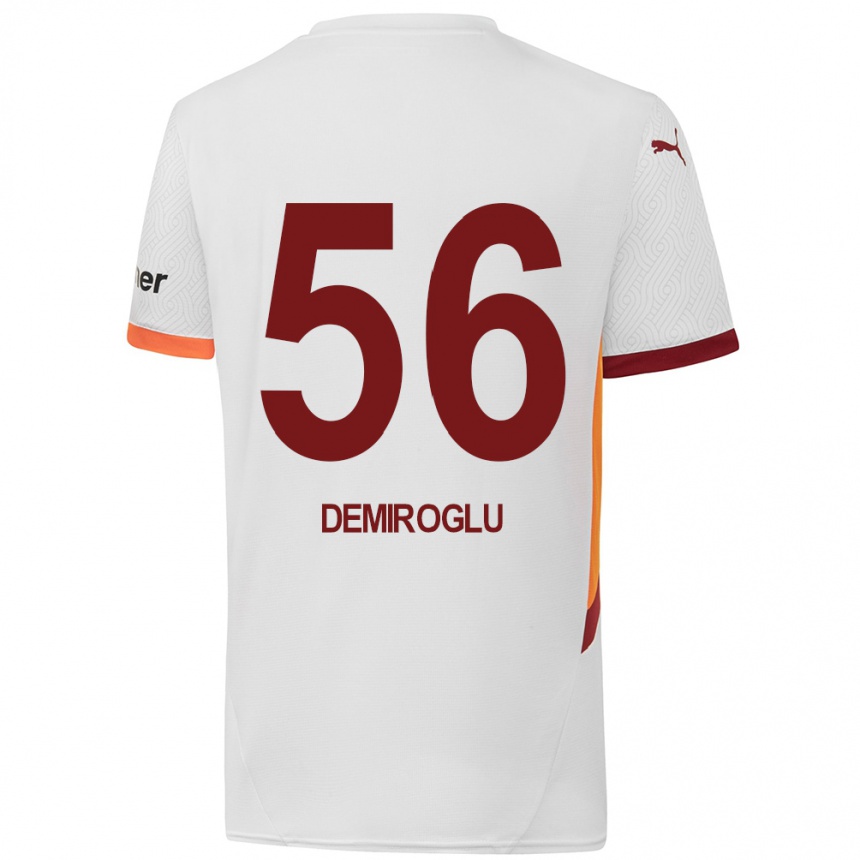 Hombre Fútbol Camiseta Baran Demiroğlu #56 Blanco Amarillo Rojo 2ª Equipación 2024/25