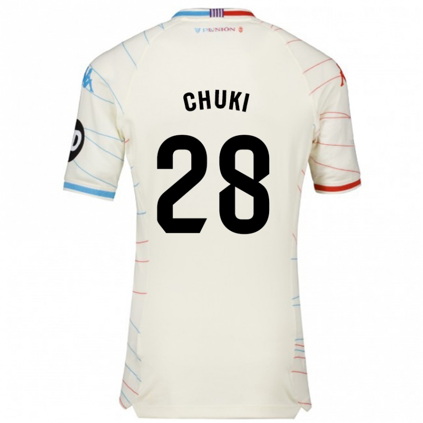 Hombre Fútbol Camiseta Chuki #28 Blanco Rojo Azul 2ª Equipación 2024/25