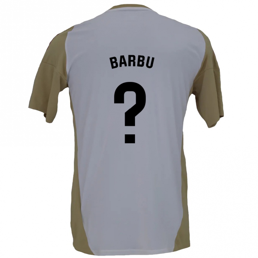 Hombre Fútbol Camiseta Álex Barbu #0 Marrón Blanco 2ª Equipación 2024/25