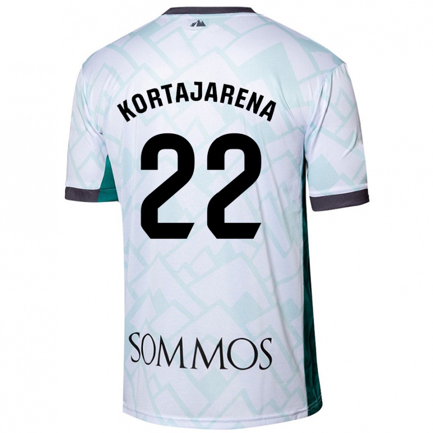 Hombre Fútbol Camiseta Iker Kortajarena #22 Blanco Verde 2ª Equipación 2024/25