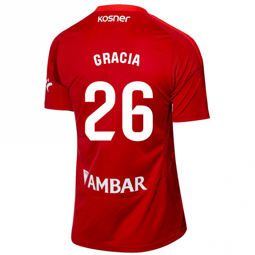 Hombre Fútbol Camiseta Gori Gracia #26 Blanco Azul 2ª Equipación 2024/25