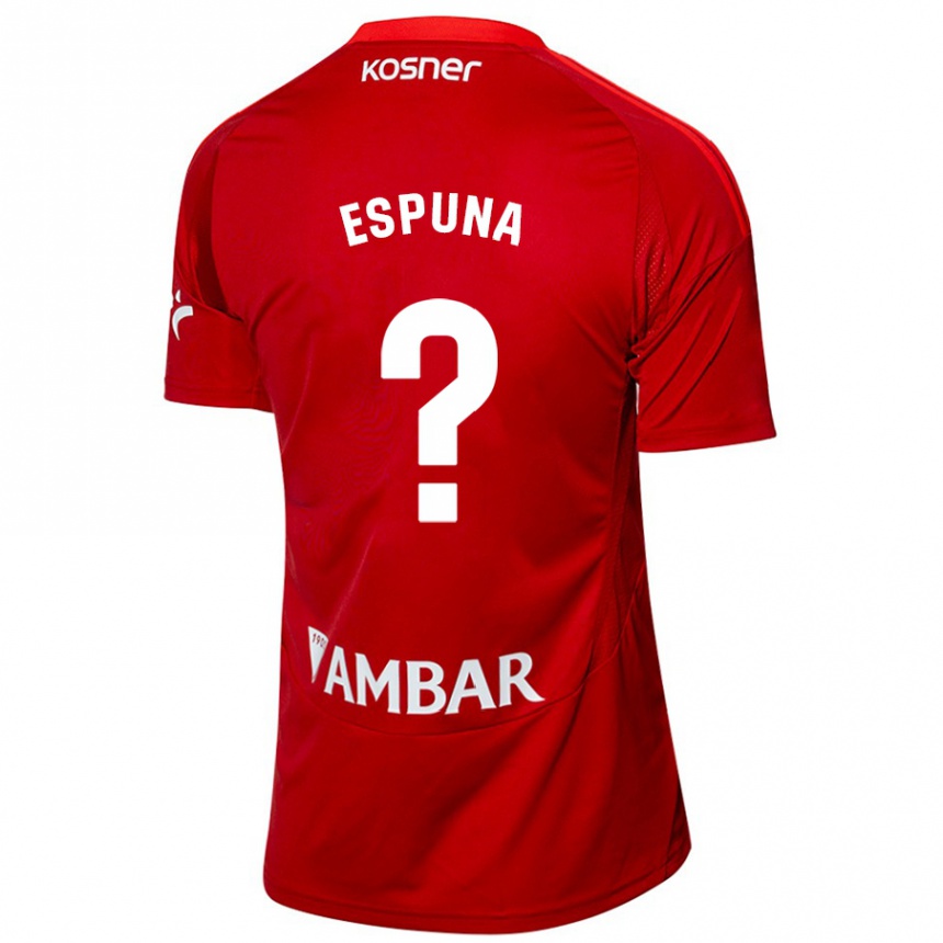 Hombre Fútbol Camiseta Nico Espuña #0 Blanco Azul 2ª Equipación 2024/25