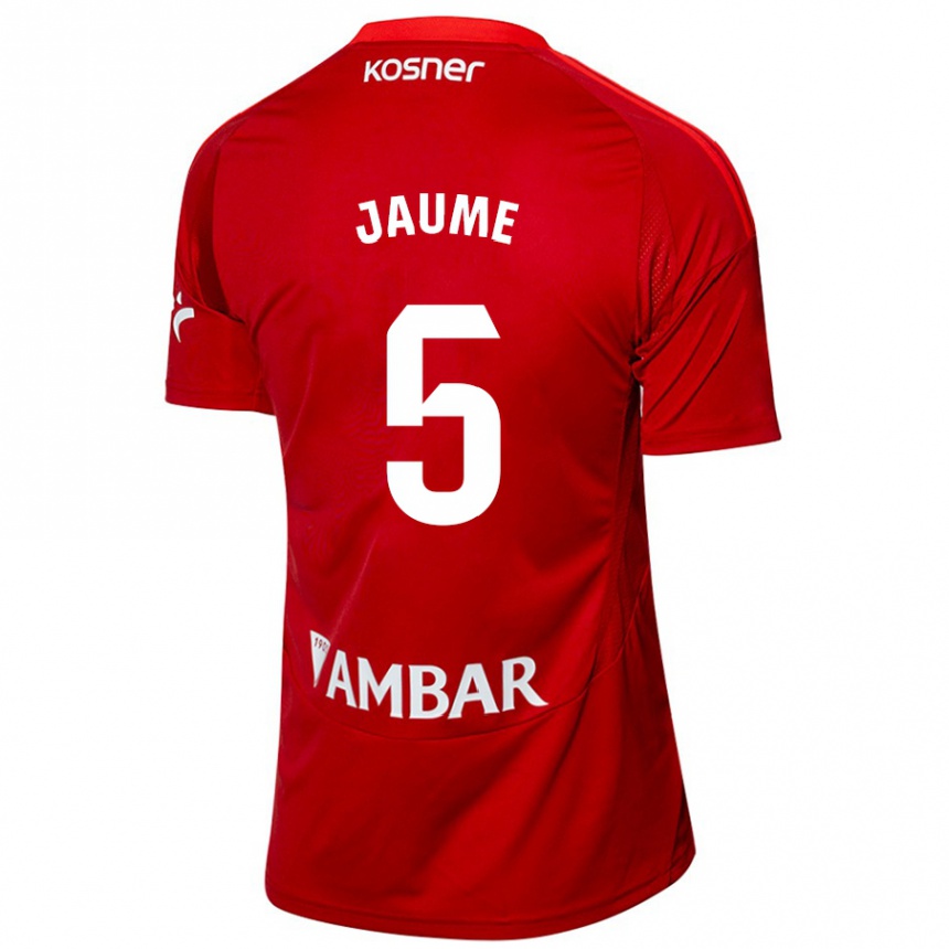 Hombre Fútbol Camiseta Jaume Grau #5 Blanco Azul 2ª Equipación 2024/25