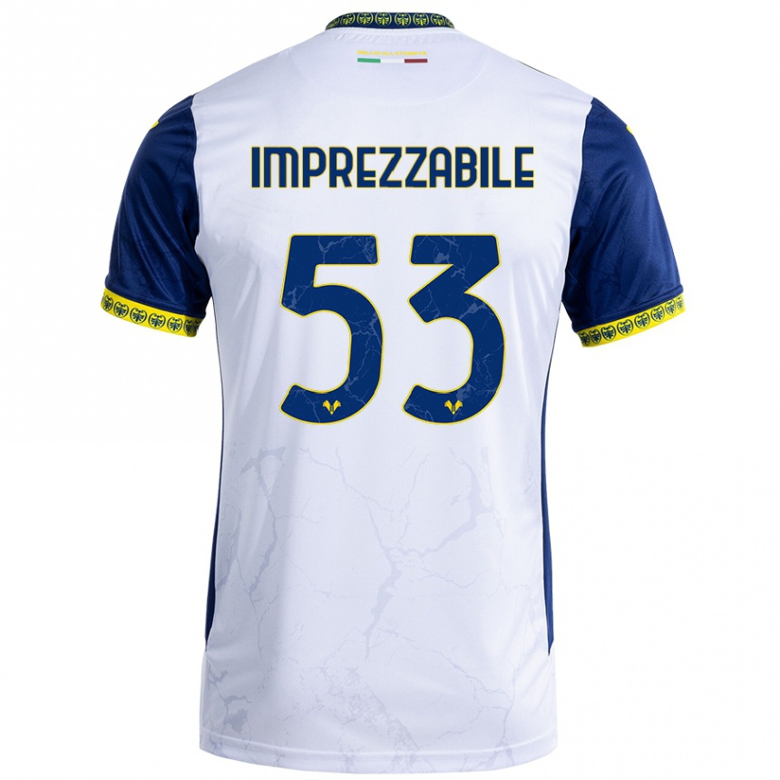 Hombre Fútbol Camiseta Francesca Imprezzabile #53 Blanco Azul 2ª Equipación 2024/25