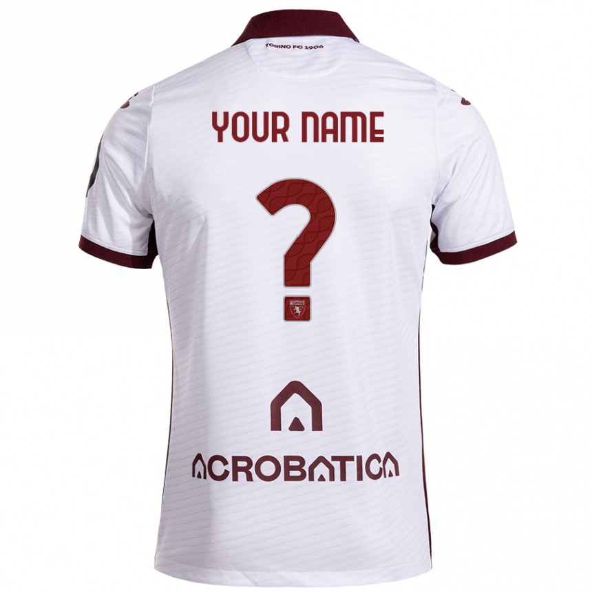 Hombre Fútbol Camiseta Su Nombre #0 Blanco Granate 2ª Equipación 2024/25