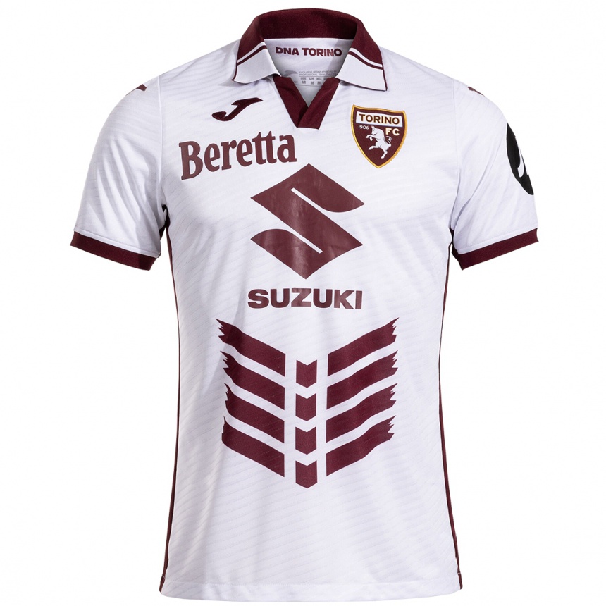 Hombre Fútbol Camiseta Su Nombre #0 Blanco Granate 2ª Equipación 2024/25