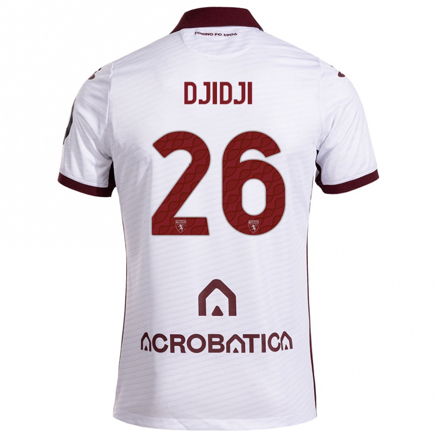 Hombre Fútbol Camiseta Koffi Djidji #26 Blanco Granate 2ª Equipación 2024/25