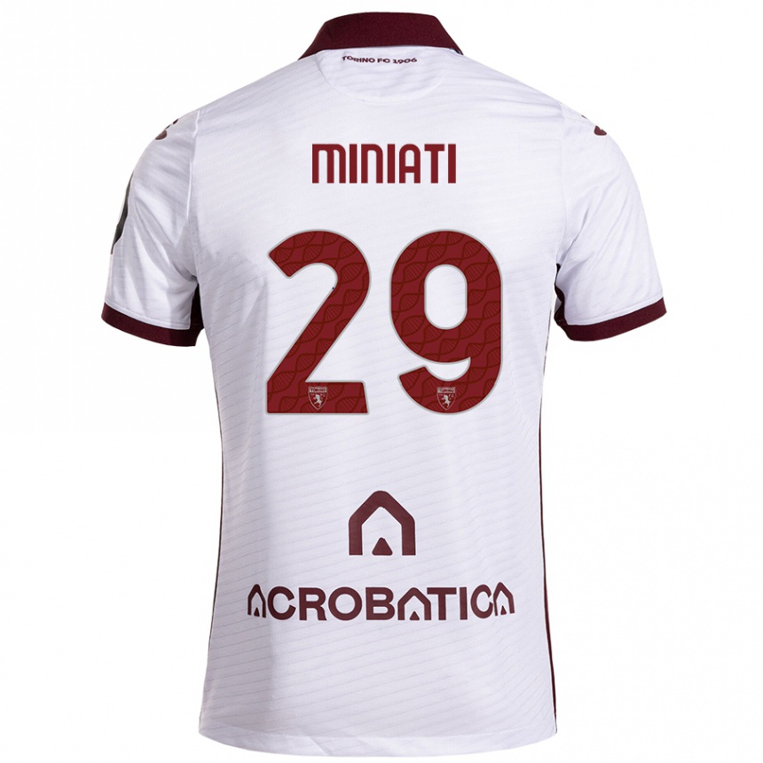 Hombre Fútbol Camiseta Elisa Miniati #29 Blanco Granate 2ª Equipación 2024/25