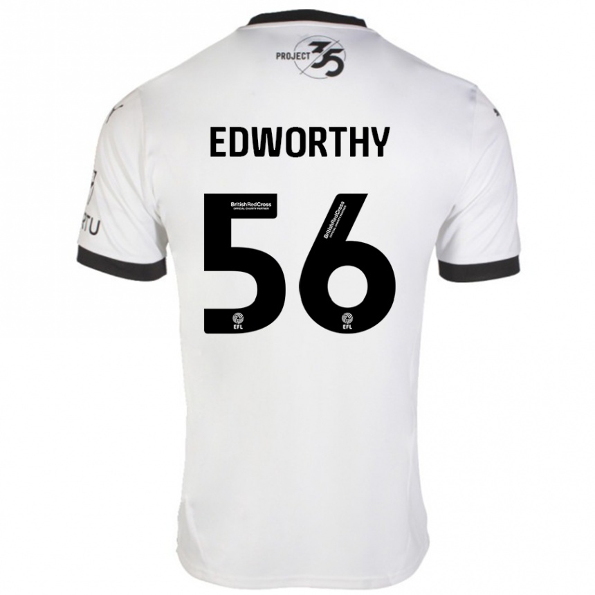 Hombre Fútbol Camiseta Kieran Edworthy #56 Blanco Negro 2ª Equipación 2024/25