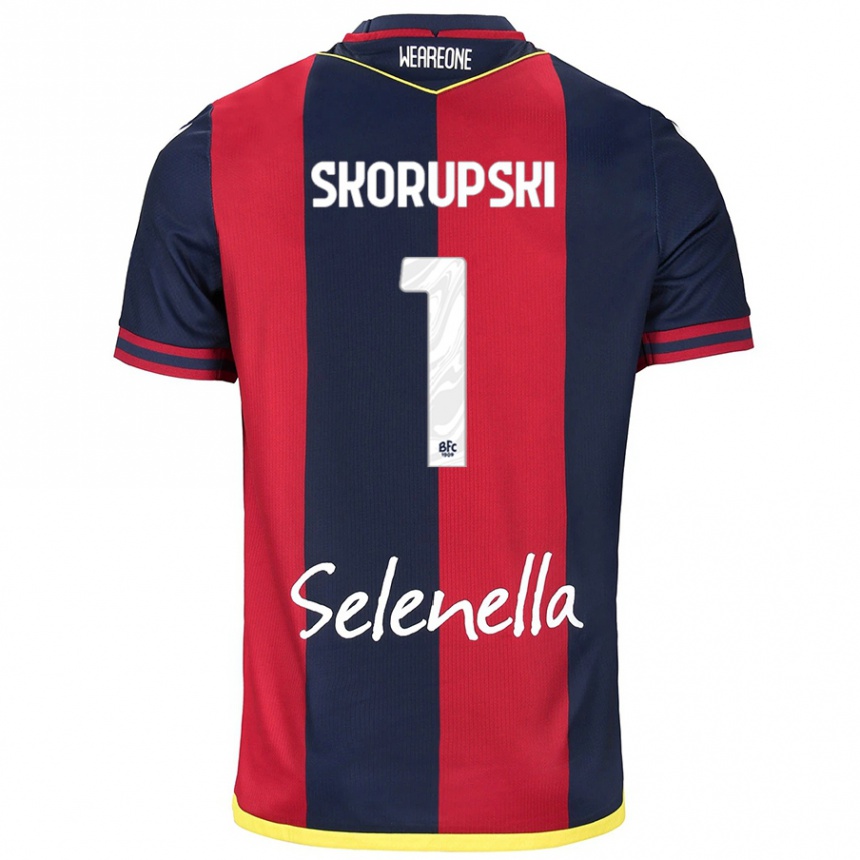 Mujer Fútbol Camiseta Lukasz Skorupski #1 Rojo Azul Real 1ª Equipación 2024/25