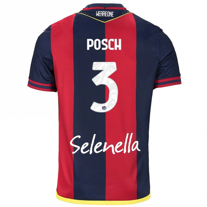 Mujer Fútbol Camiseta Stefan Posch #3 Rojo Azul Real 1ª Equipación 2024/25