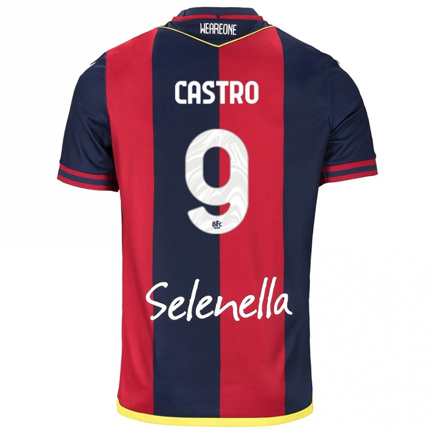 Mujer Fútbol Camiseta Santiago Castro #9 Rojo Azul Real 1ª Equipación 2024/25