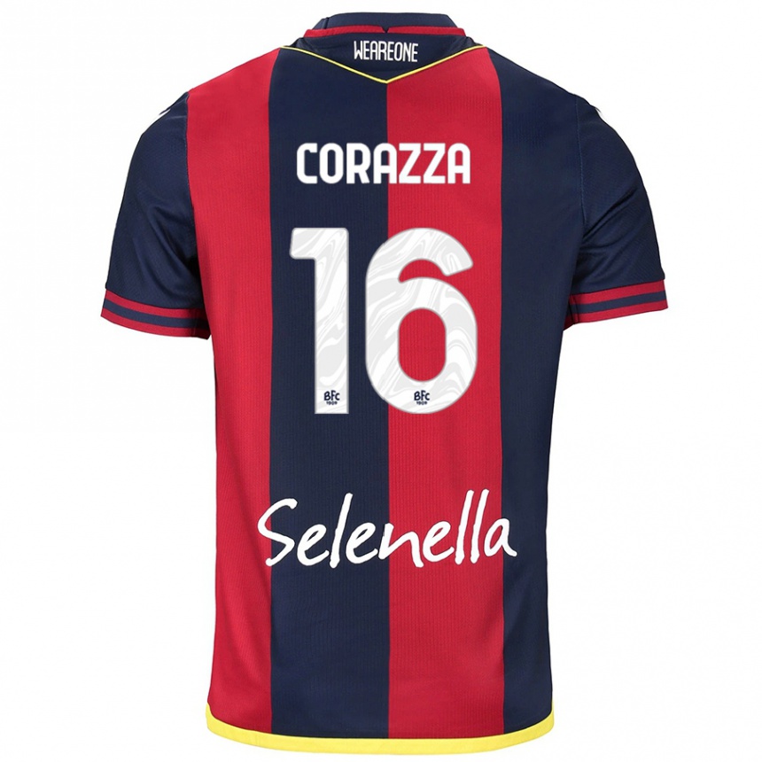 Mujer Fútbol Camiseta Tommaso Corazza #16 Rojo Azul Real 1ª Equipación 2024/25