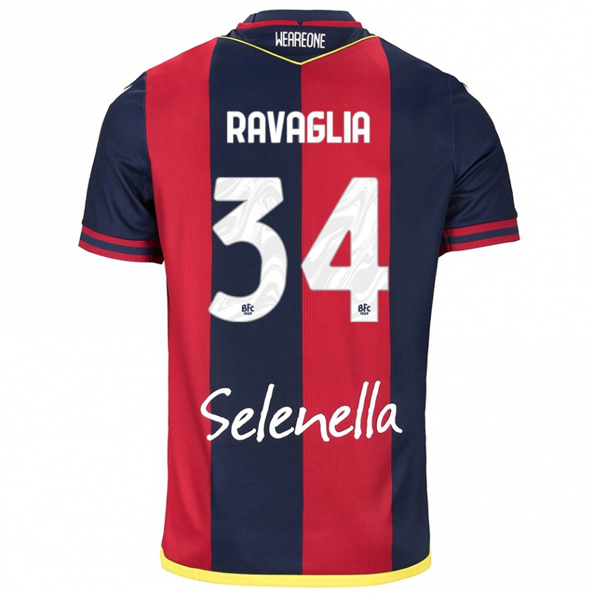 Mujer Fútbol Camiseta Federico Ravaglia #34 Rojo Azul Real 1ª Equipación 2024/25