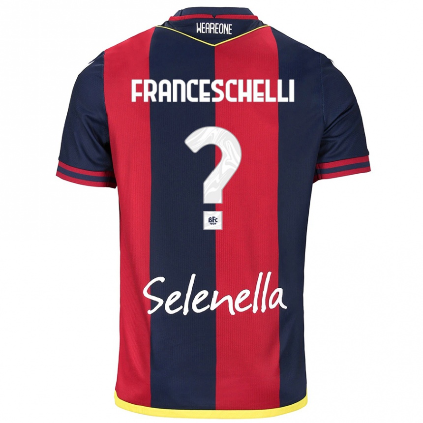 Mujer Fútbol Camiseta Matteo Franceschelli #0 Rojo Azul Real 1ª Equipación 2024/25