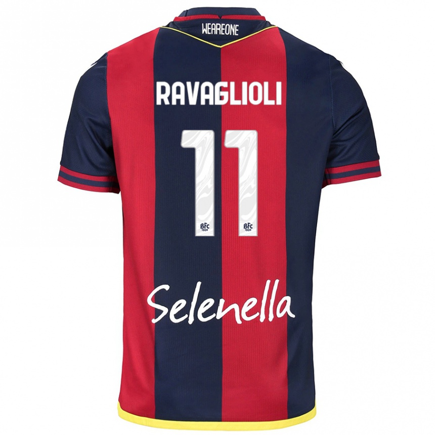 Mujer Fútbol Camiseta Tommaso Ravaglioli #11 Rojo Azul Real 1ª Equipación 2024/25