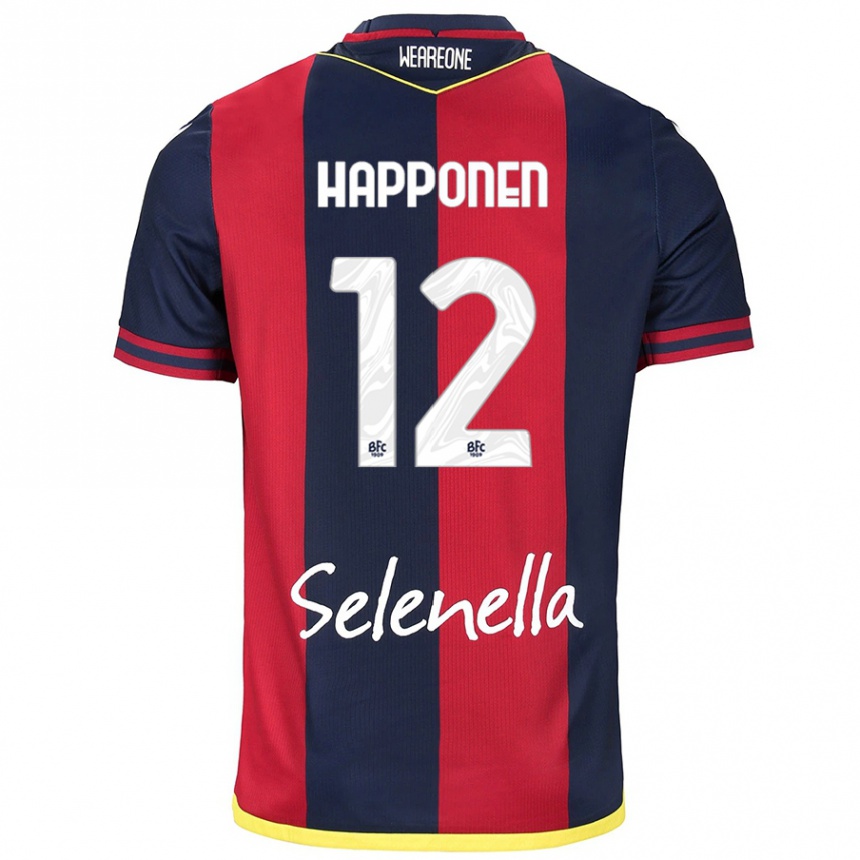 Mujer Fútbol Camiseta Ukko Happonen #12 Rojo Azul Real 1ª Equipación 2024/25