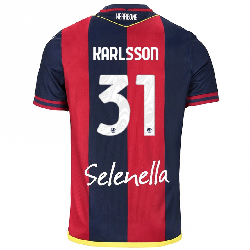 Mujer Fútbol Camiseta Kazper Karlsson #31 Rojo Azul Real 1ª Equipación 2024/25