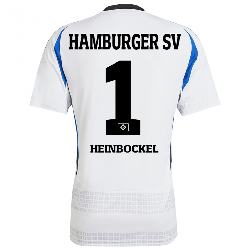 Mujer Fútbol Camiseta Simon Heinbockel #1 Blanco Azul 1ª Equipación 2024/25