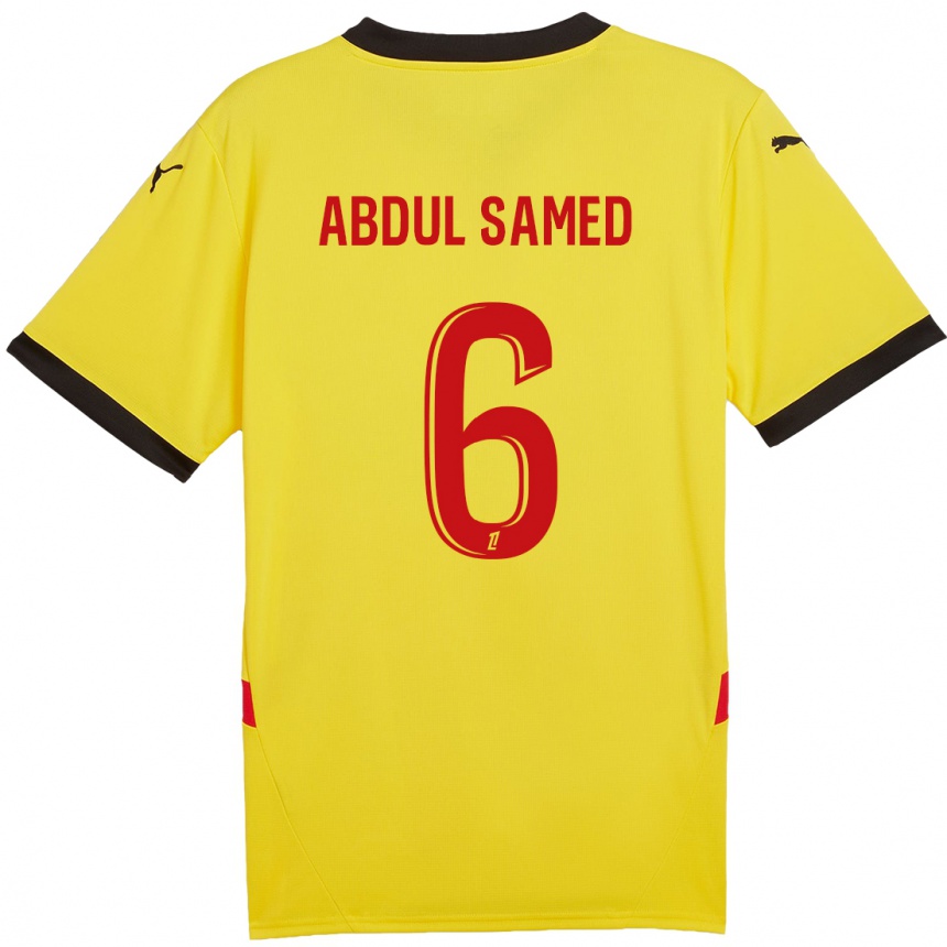 Mujer Fútbol Camiseta Salis Abdul Samed #6 Amarillo Rojo 1ª Equipación 2024/25