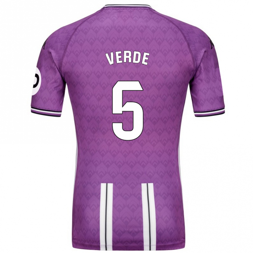 Mujer Fútbol Camiseta Adrián Verde #5 Púrpura Blanco 1ª Equipación 2024/25