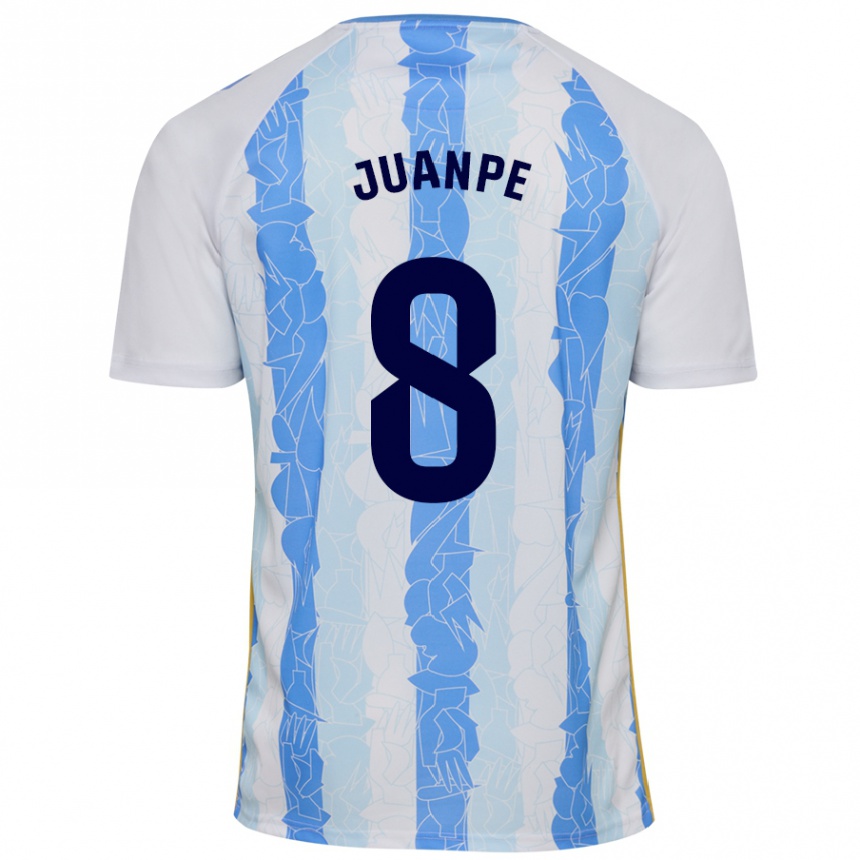 Mujer Fútbol Camiseta Juanpe #8 Blanco Azul 1ª Equipación 2024/25