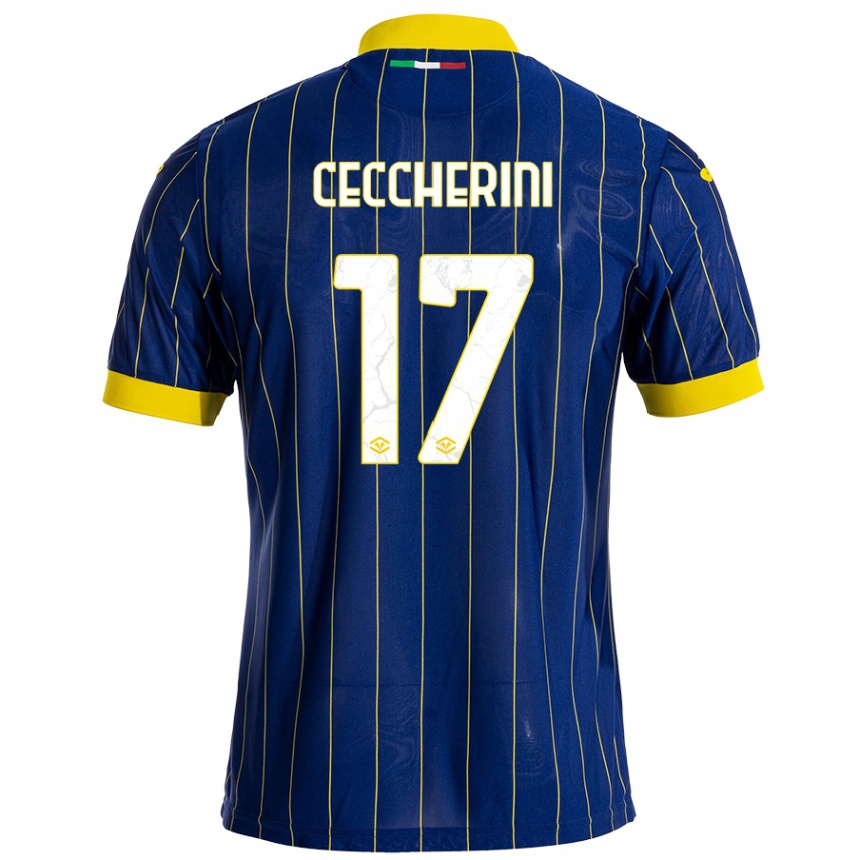 Mujer Fútbol Camiseta Federico Ceccherini #17 Azul Amarillo 1ª Equipación 2024/25