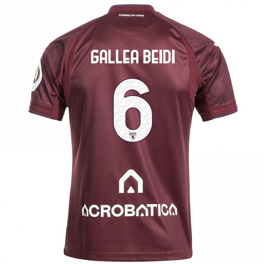 Mujer Fútbol Camiseta Francesco Gallea Beidi #6 Granate Blanco 1ª Equipación 2024/25