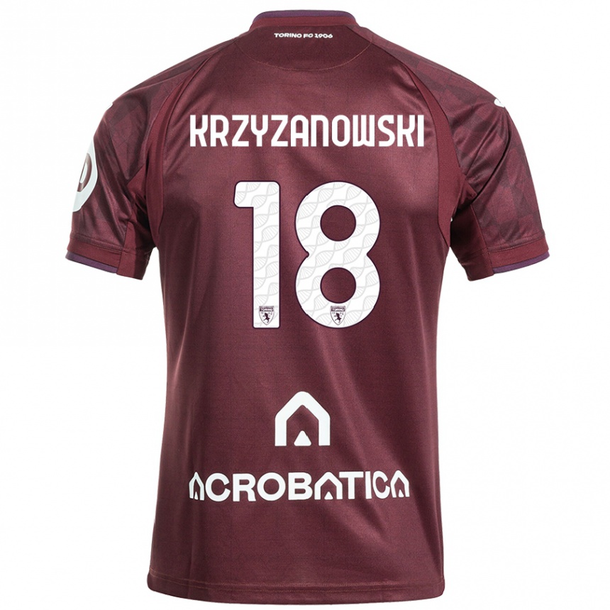 Mujer Fútbol Camiseta Jakub Krzyzanowski #18 Granate Blanco 1ª Equipación 2024/25