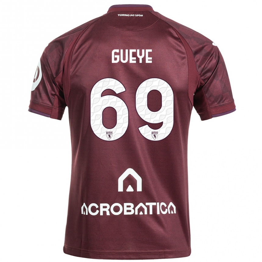 Mujer Fútbol Camiseta Ousmane Gueye #69 Granate Blanco 1ª Equipación 2024/25