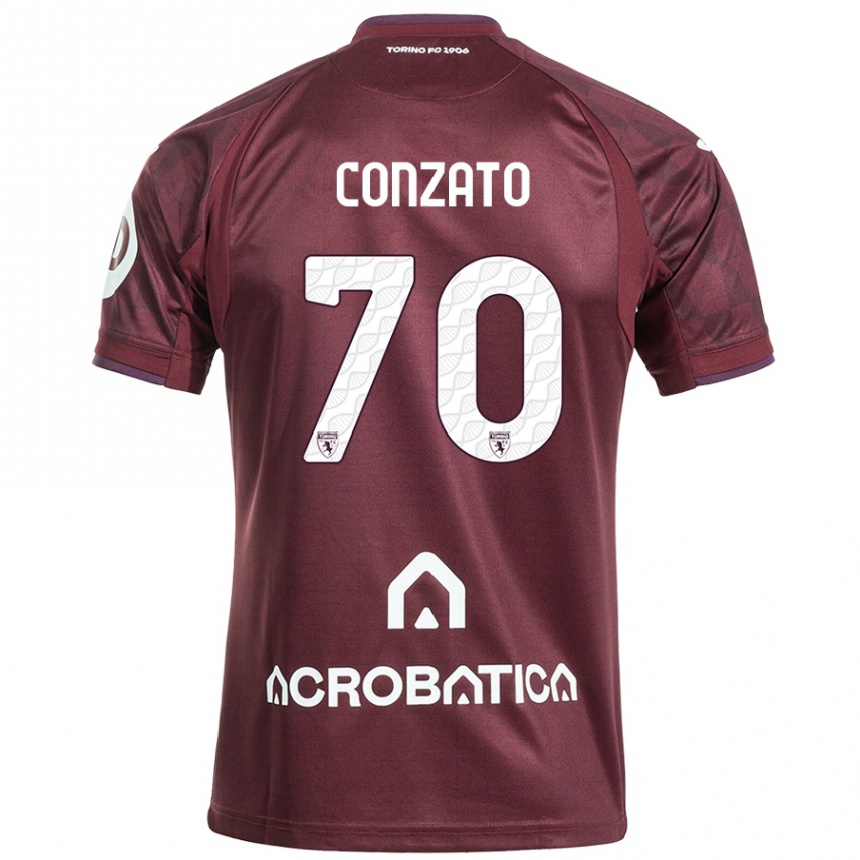 Mujer Fútbol Camiseta Filippo Conzato #70 Granate Blanco 1ª Equipación 2024/25