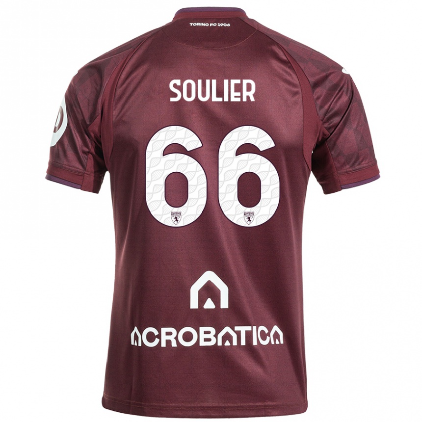 Mujer Fútbol Camiseta Evan Soulier #66 Granate Blanco 1ª Equipación 2024/25